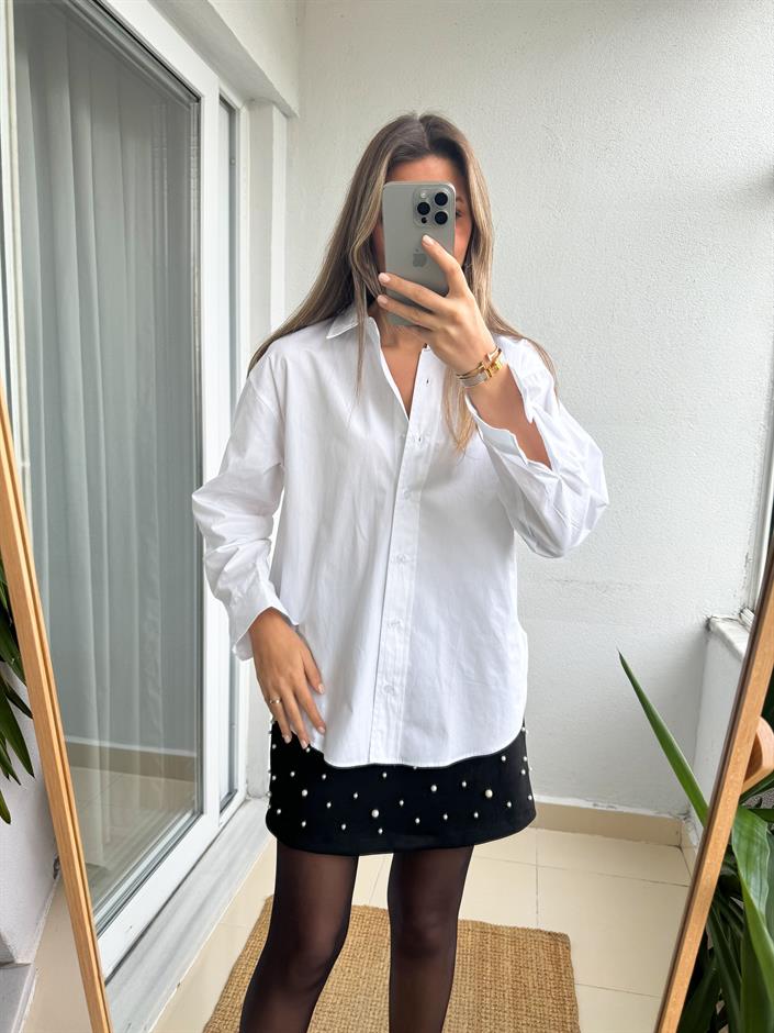 Rody Beyaz Poplin Gömlek