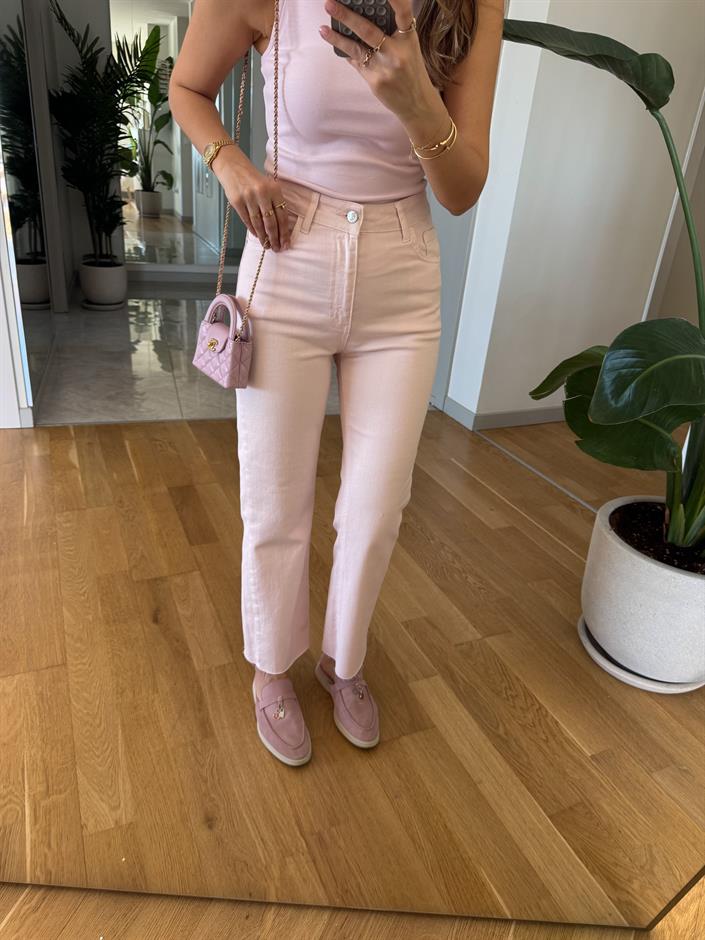 Roxy Kesik Paça Jean - Pembe