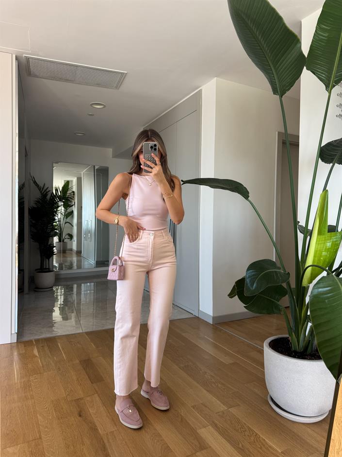Roxy Kesik Paça Jean - Pembe