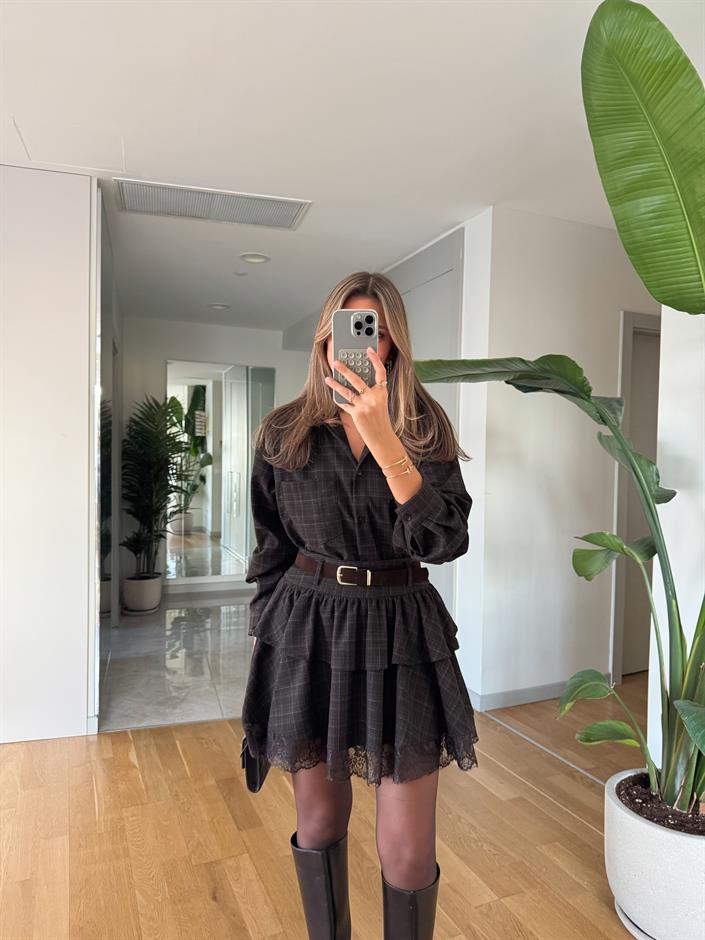 Ryn Kareli Gömlek - Kahve