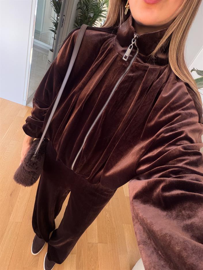 Sarell Kadife Takım - Kahve