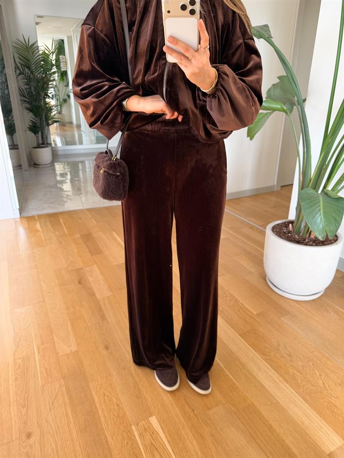 Sarell Kadife Takım - Kahve