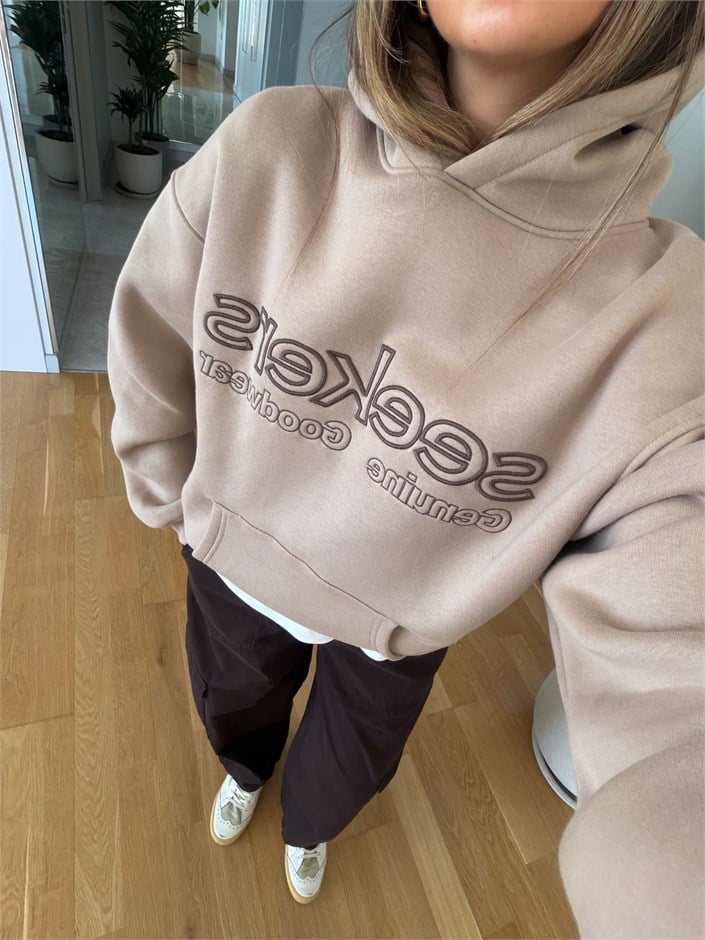 Seekers Nakışlı Sweatshirt - Vizon