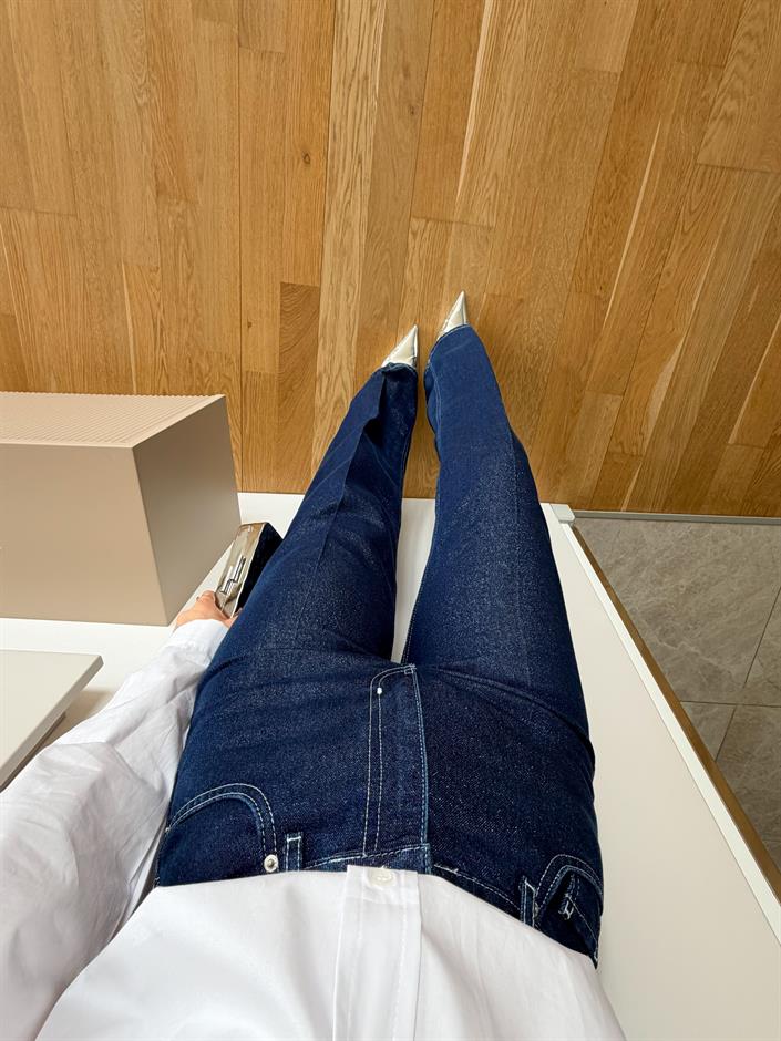 Silver Simli Wide Leg Jean - Lacivert