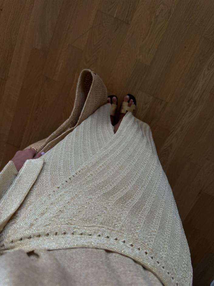 Simli Pareo Etek - Sarı