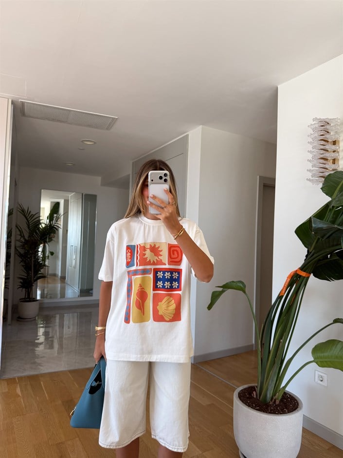 Solis Baskılı Oversize Tişört