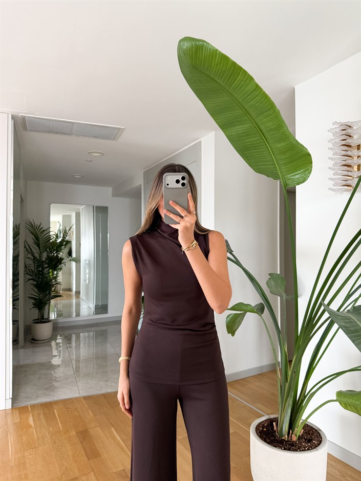 Sour Dik Yaka Modal Takım - Kahve