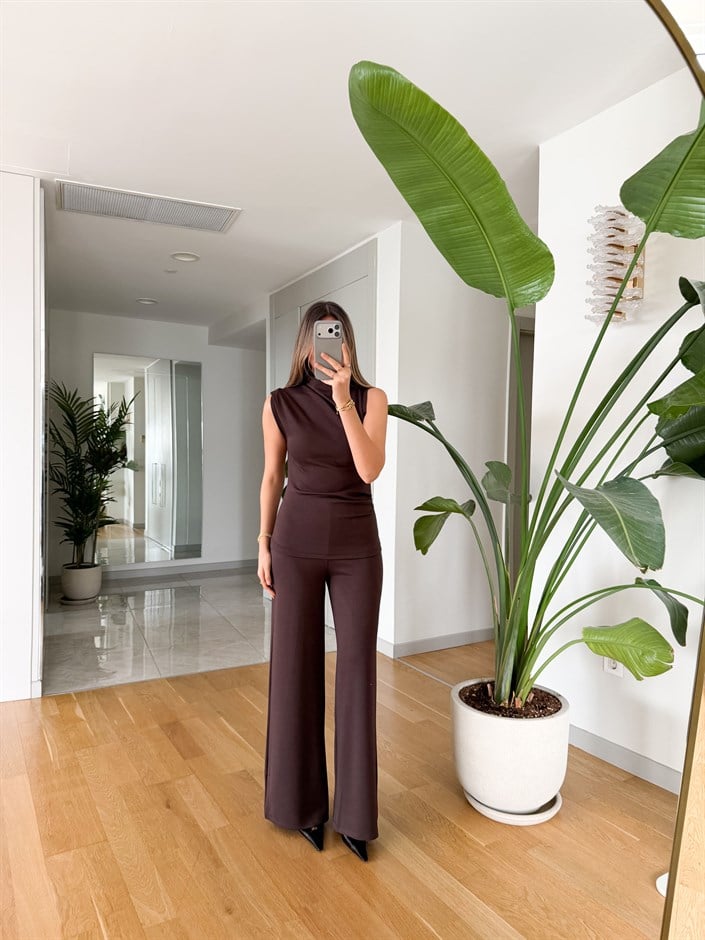 Sour Dik Yaka Modal Takım - Kahve