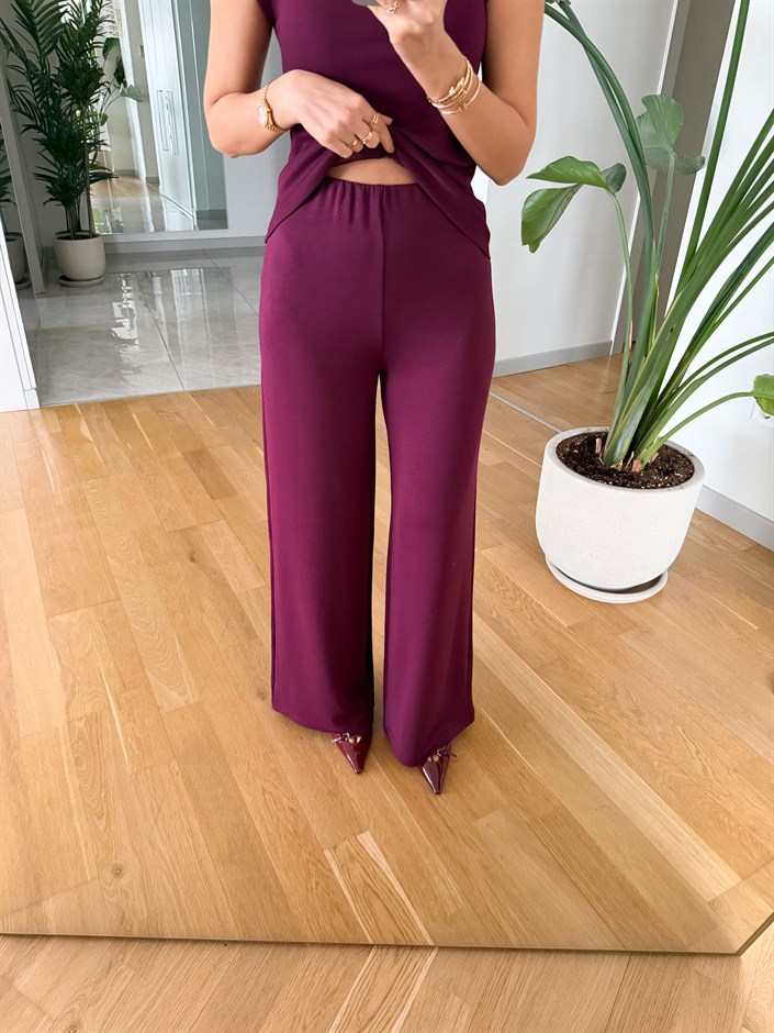 Sour Dik Yaka Modal Takım - Mürdüm