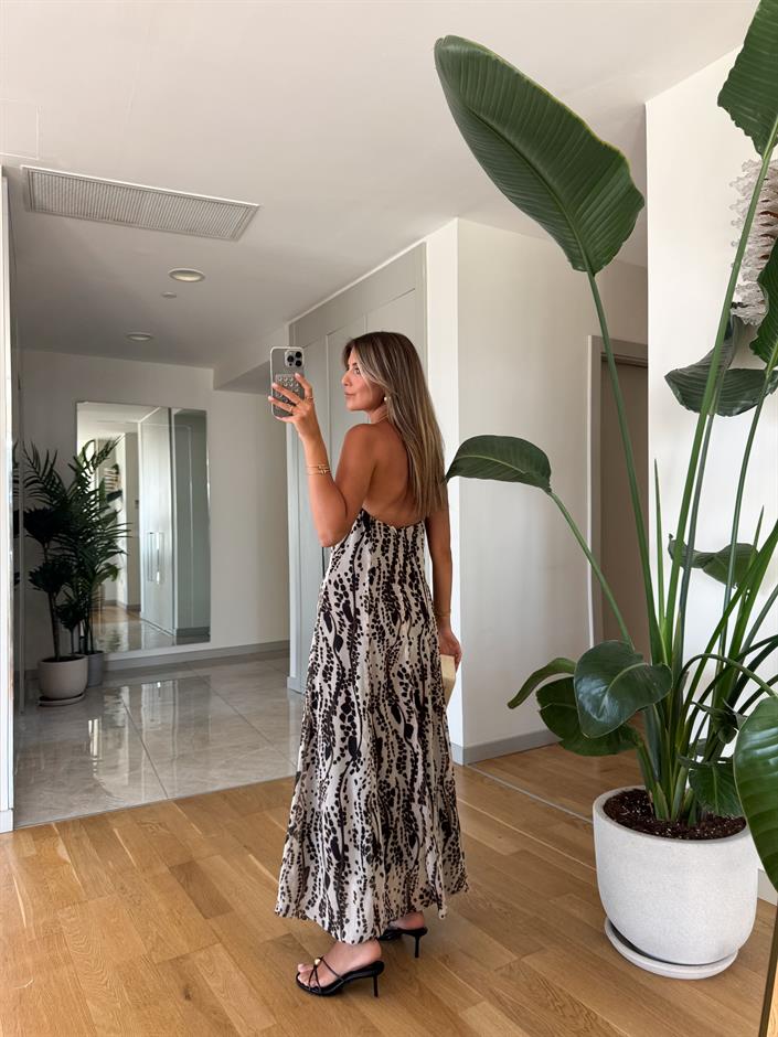 Stella Desenli Şifon Elbise 