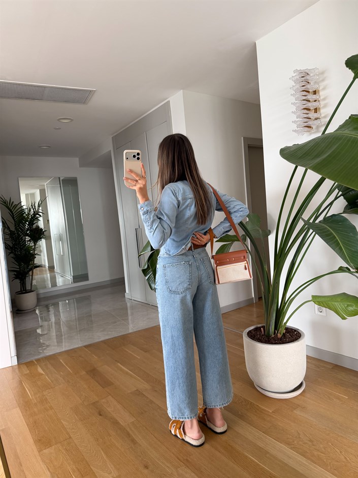 Stradi Midi Boy Yüksek Bel  Jean - Mavi