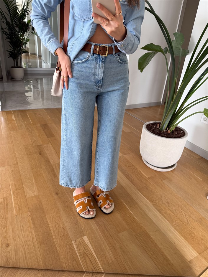 Stradi Midi Boy Yüksek Bel  Jean - Mavi