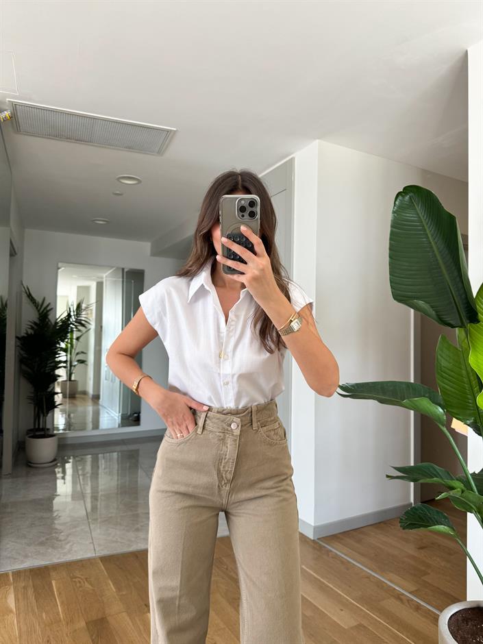 T Kol Poplin Gömlek