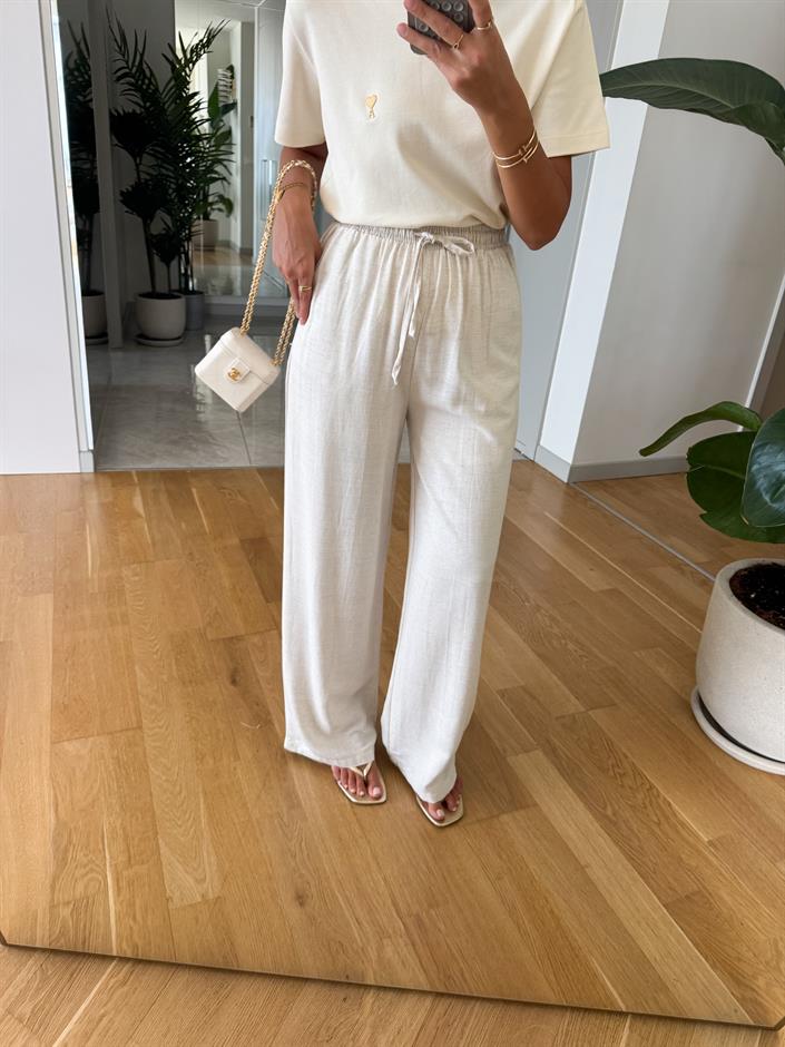 Taş Beli Lastikli Qu Pantolon 