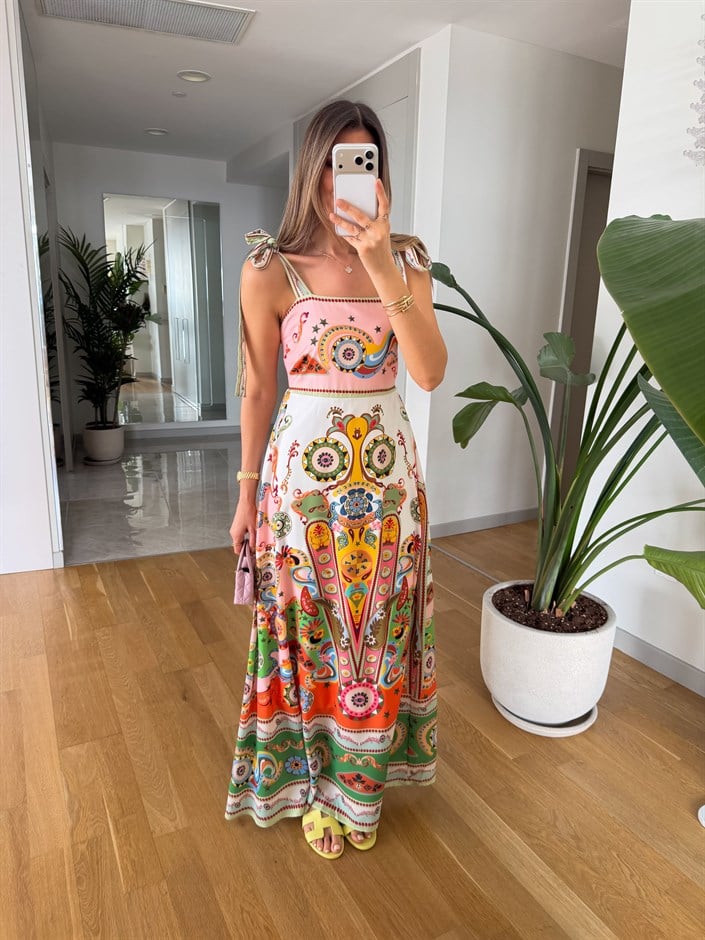 Tasarım Model Askılı Elbise - Pembe