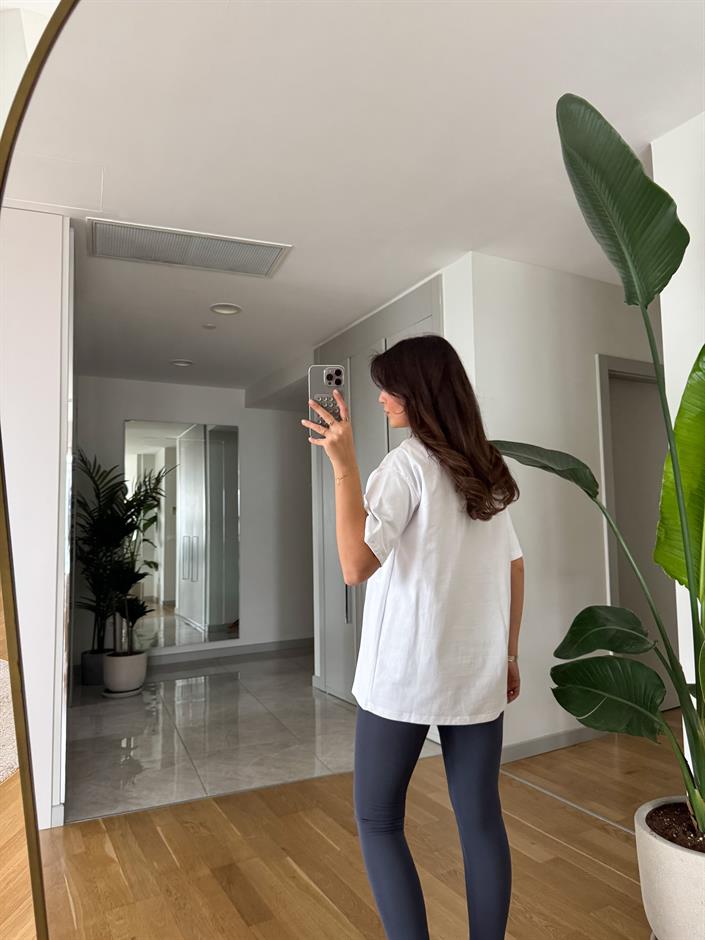 Teddy Baskılı Beyaz Tişört