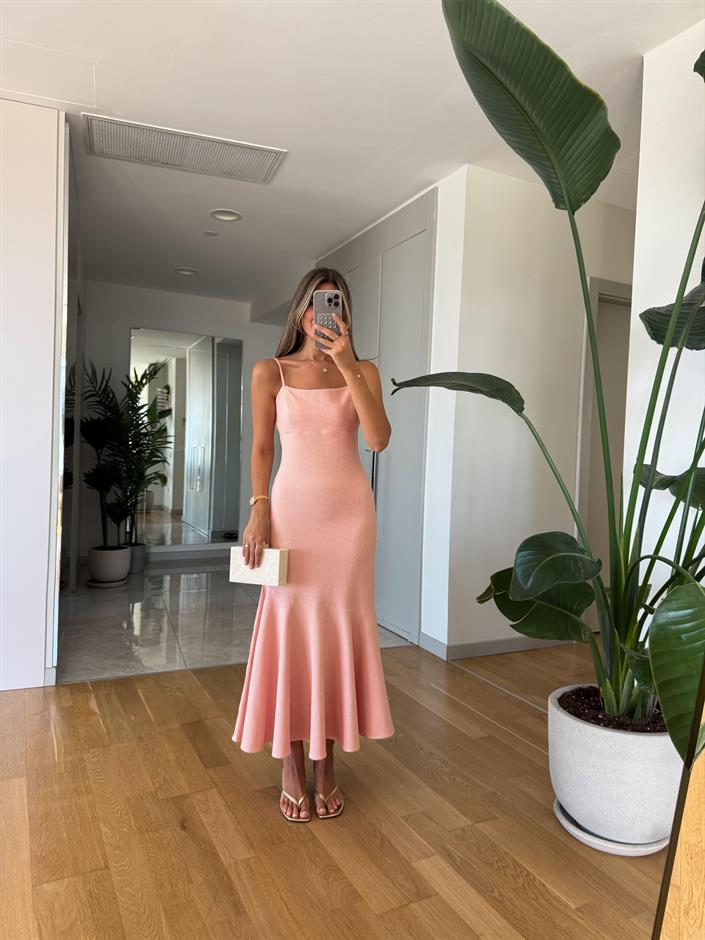 Turuncu Pötikareli Gipeli Elbise 