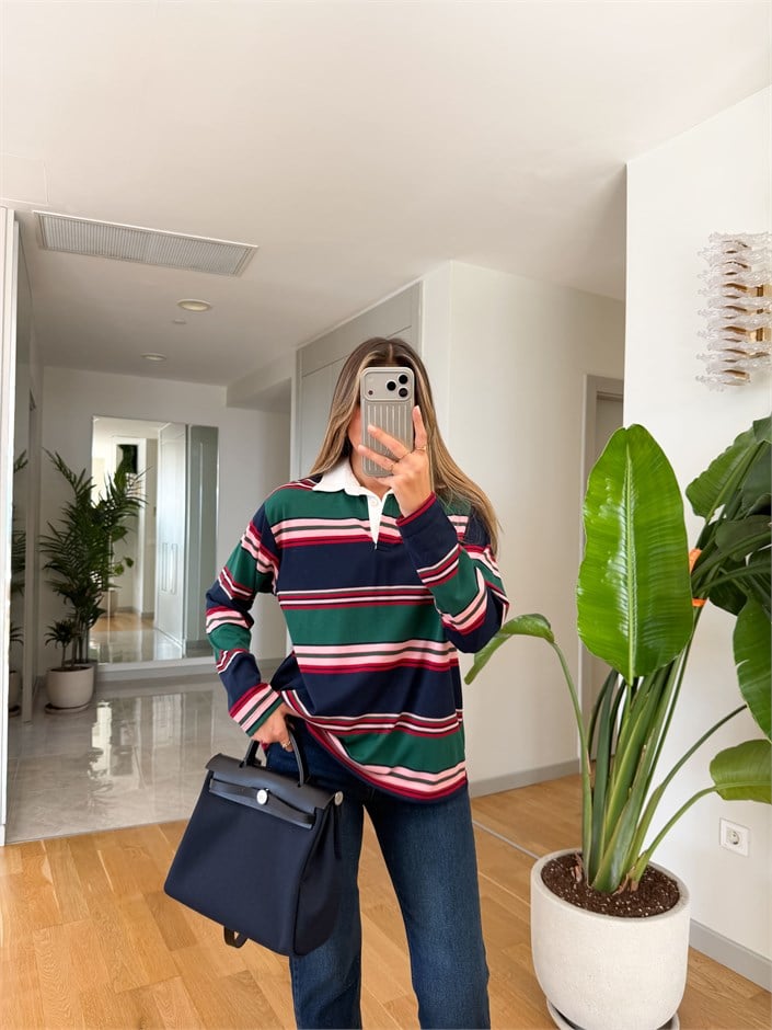 Tylor Çizgili Uzun Kol Sweatshirt