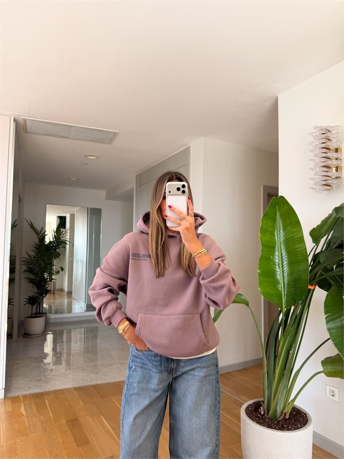 Urban Sırt Baskılı Sweatshirt - Lila