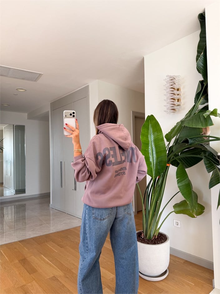 Urban Sırt Baskılı Sweatshirt - Lila