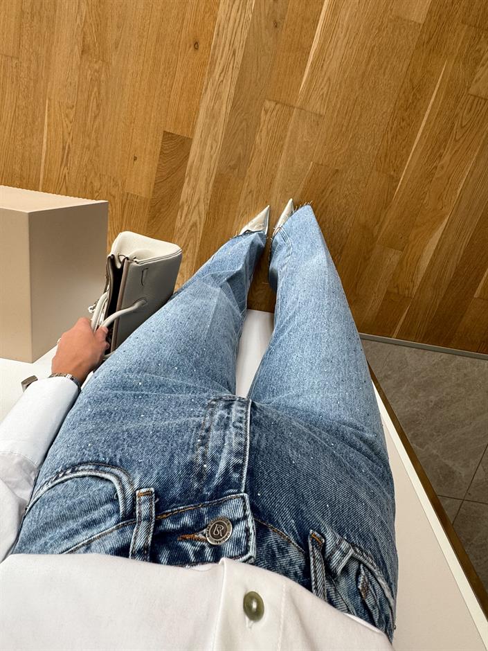 Taşlı Wide Leg Jean 
