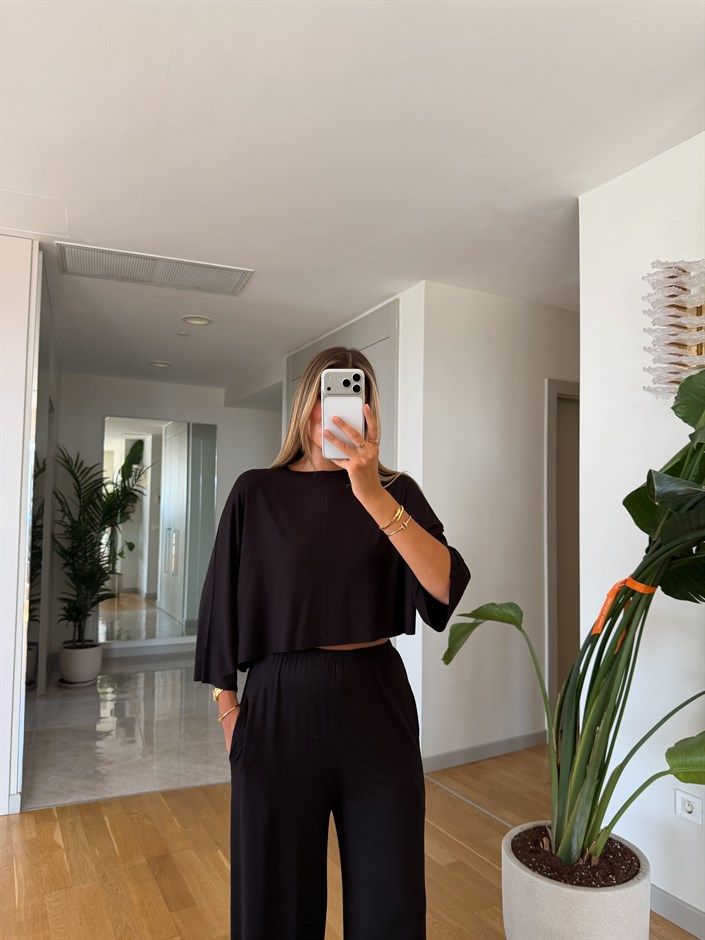 Vecna Crop Basic Takım - Siyah