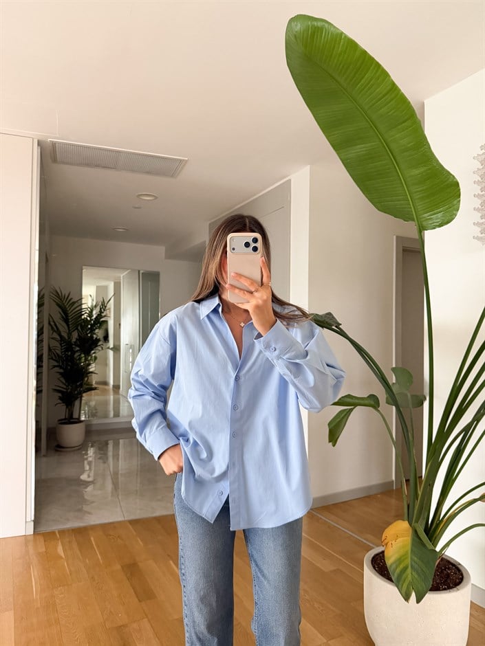 Vinales Poplin Gömlek - Mavi