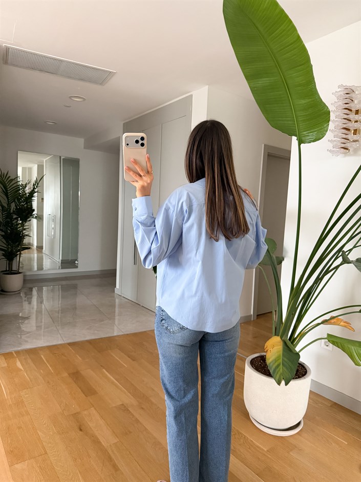 Vinales Poplin Gömlek - Mavi