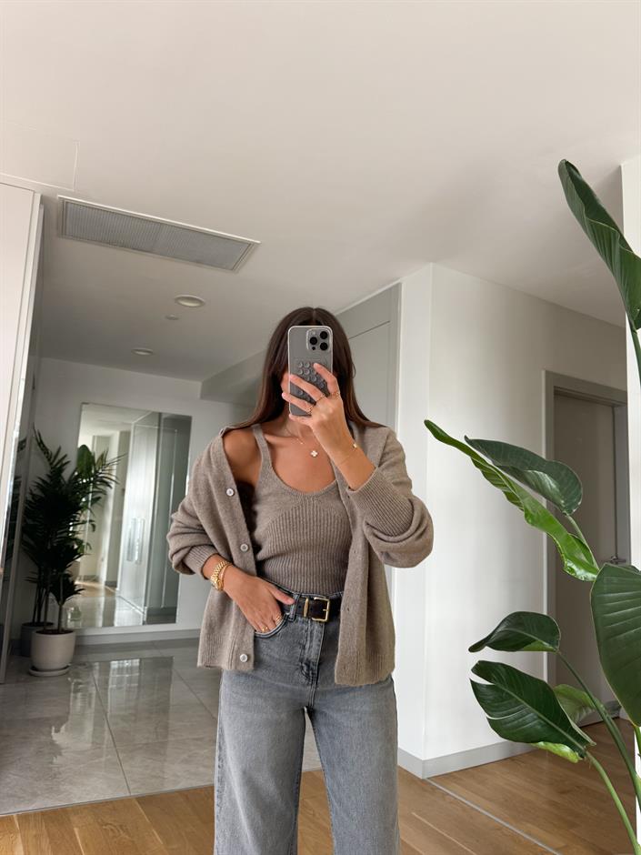 Vizon Bustiyer Hırkalı Triko Takım