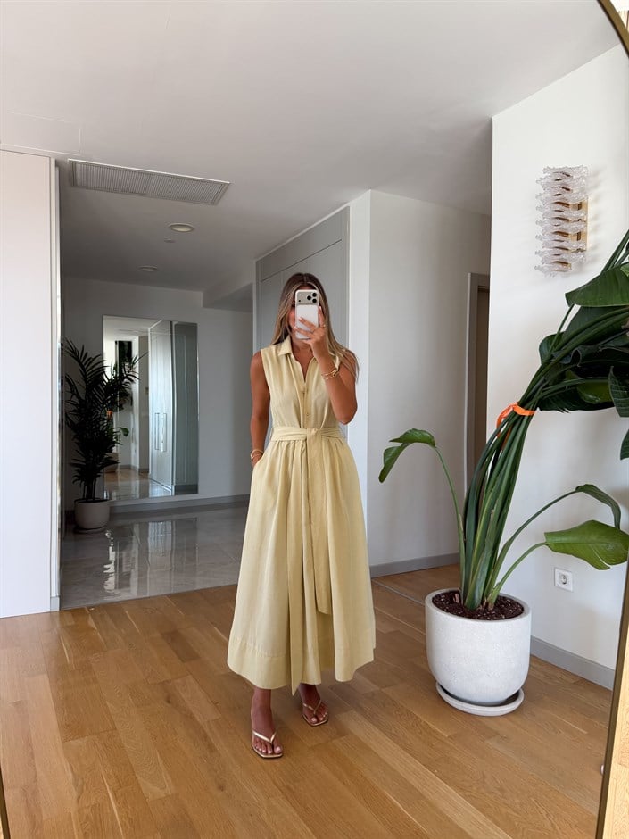 Wendy Gömlek Elbise - Sarı