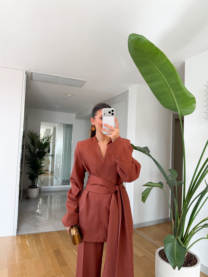 Williams Şal Detaylı Ceket - Tarçın