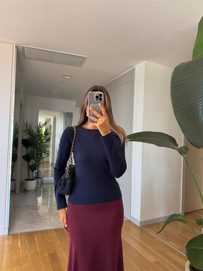 Winx Bisiklet Yaka Basic Bluz - Lacivert