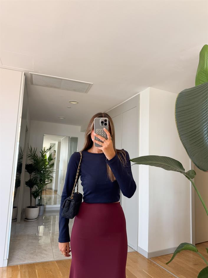 Winx Bisiklet Yaka Basic Bluz - Lacivert