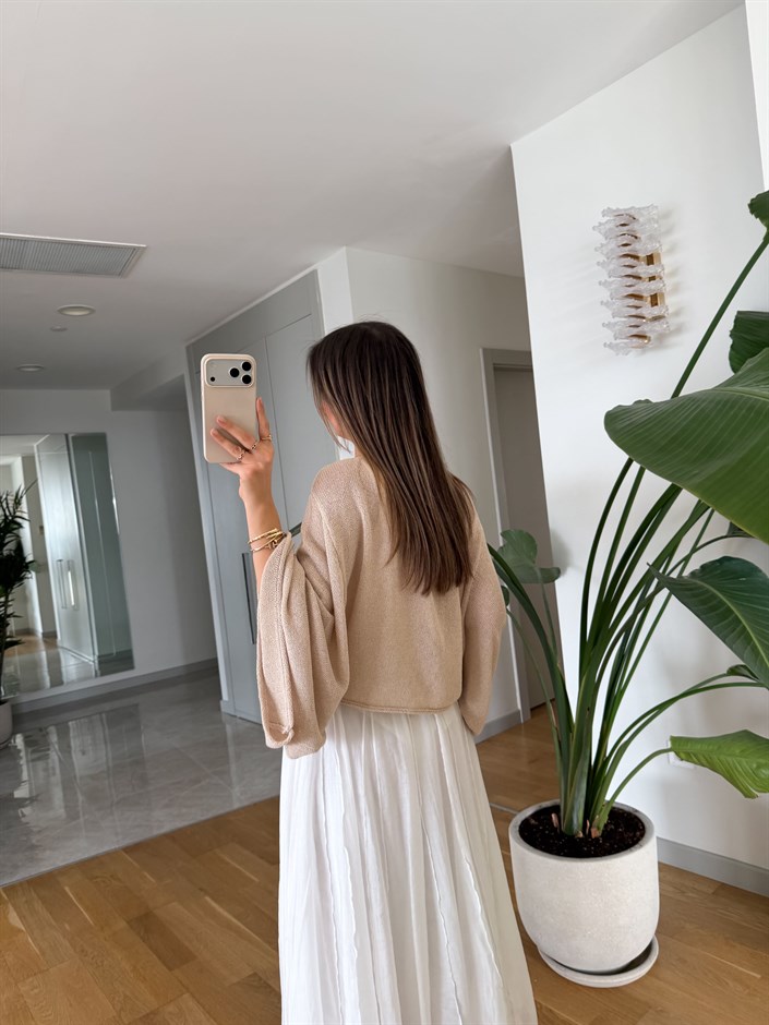 Yarasa Kol Merserize Triko - Bej 