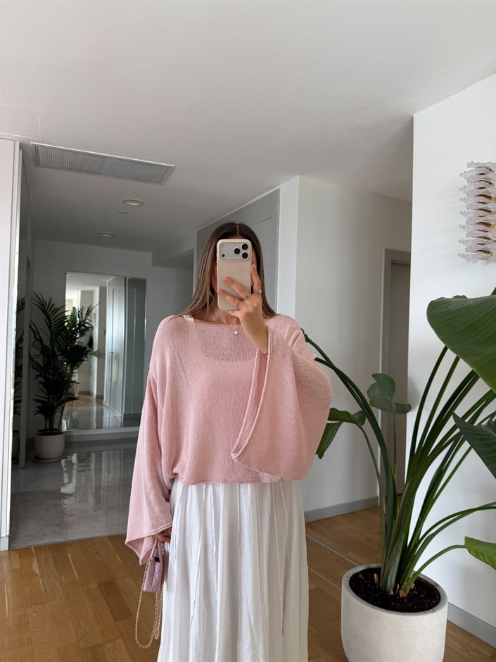 Yarasa Kol Merserize Triko - Pudra