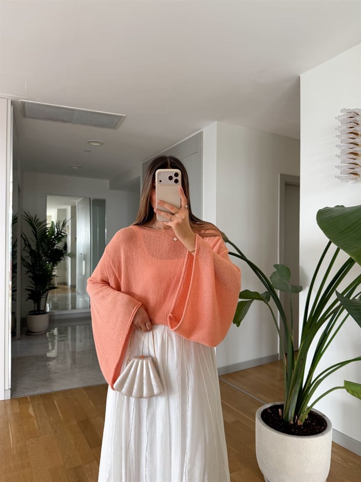 Yarasa Kol Merserize Triko - Yavruağzı 