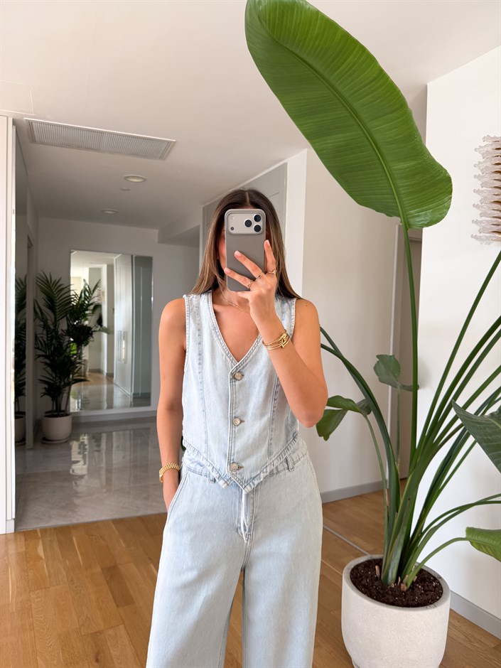 Yelekli Tensel Takım - Buz Mavi