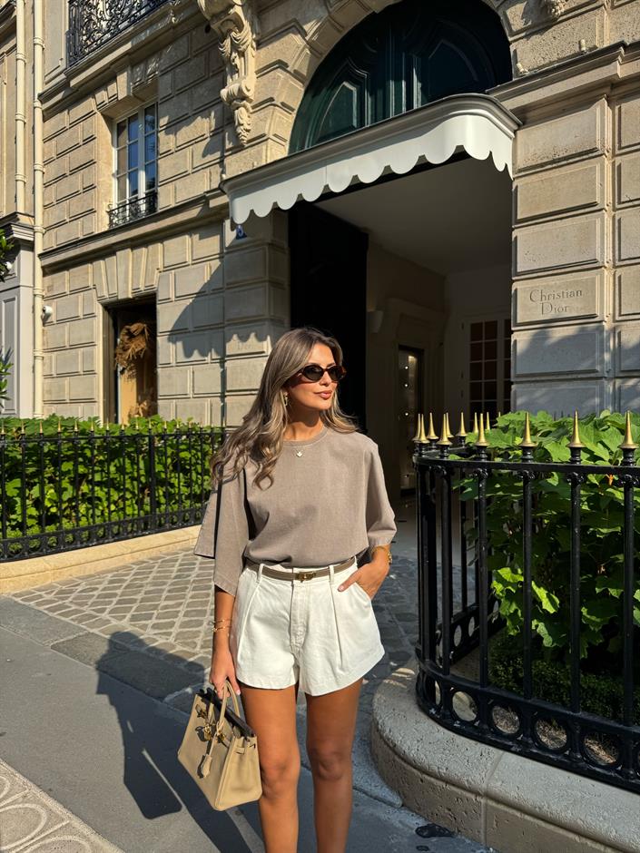 Yıkamalı Yarasa Kol Tişört 