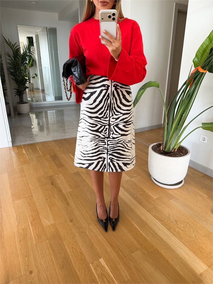 Zebra Midi Etek