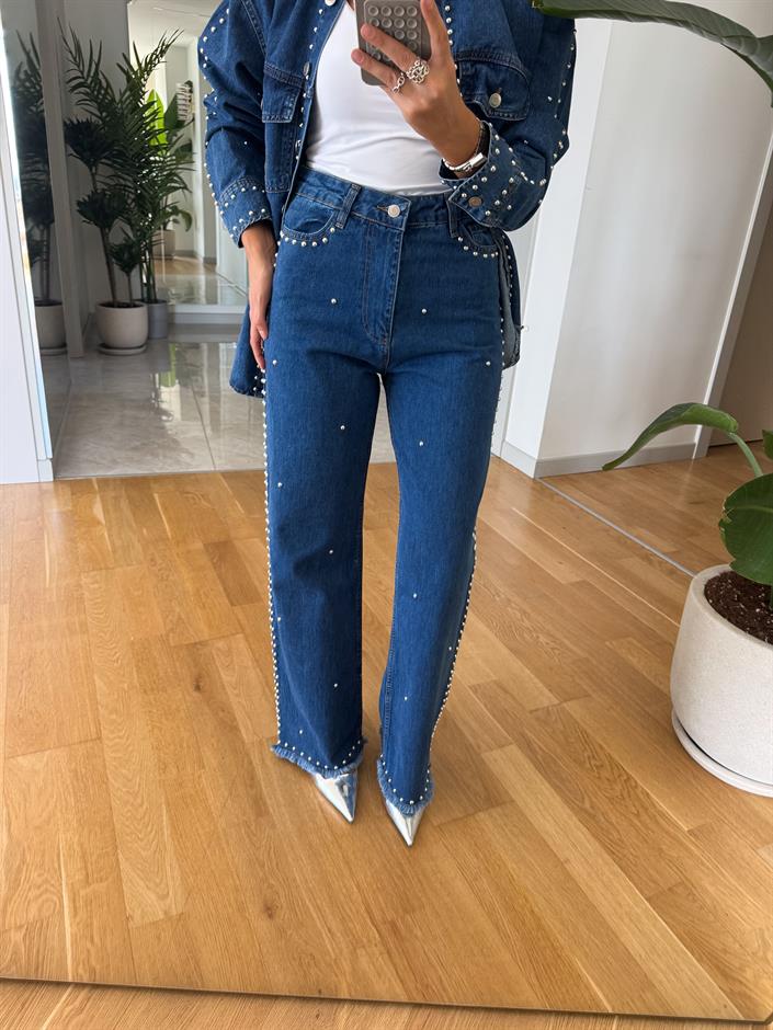 Zımbalı Denim Takım 