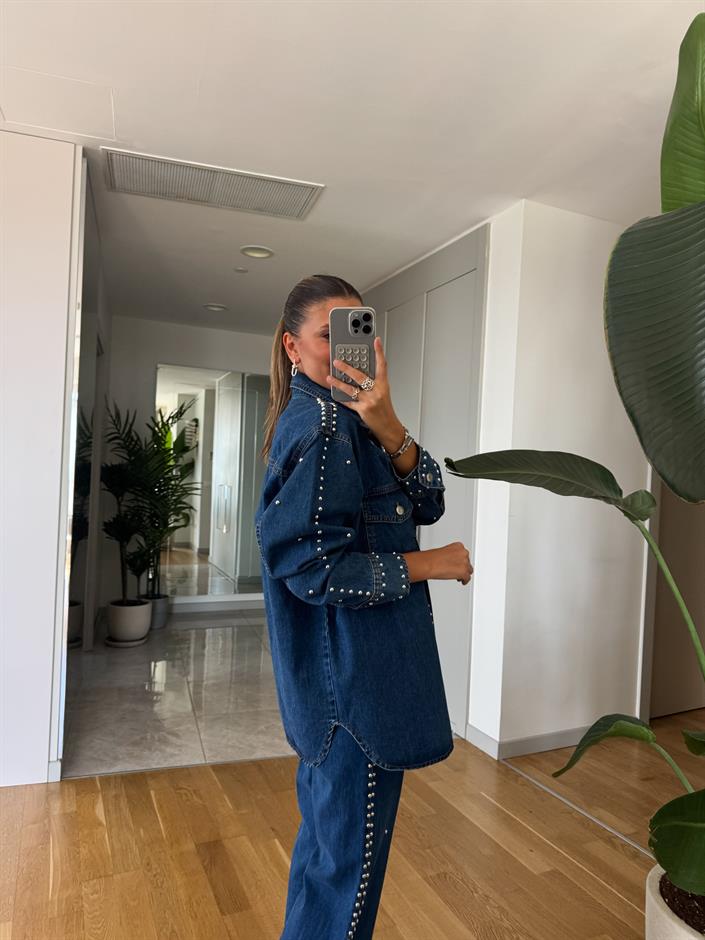 Zımbalı Denim Takım 