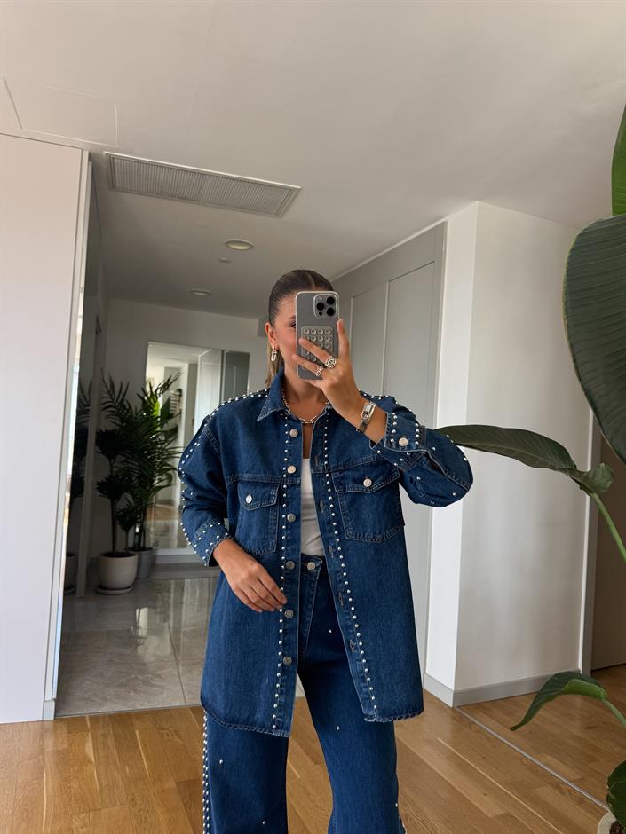 Zımbalı Denim Takım 