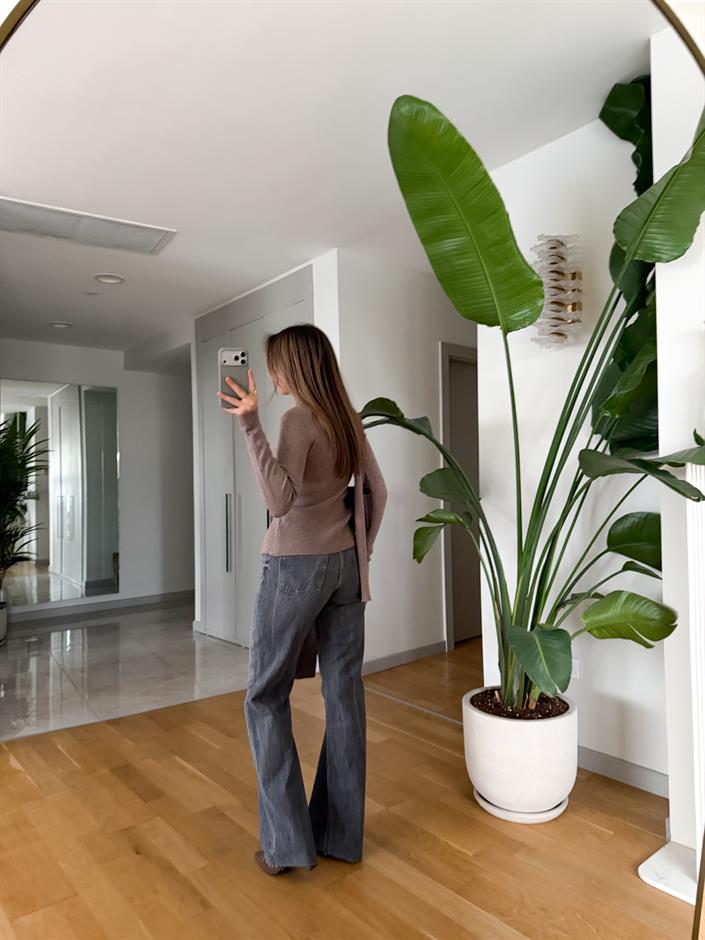 Zr Antrasit Yıkamalı Straight Jean 