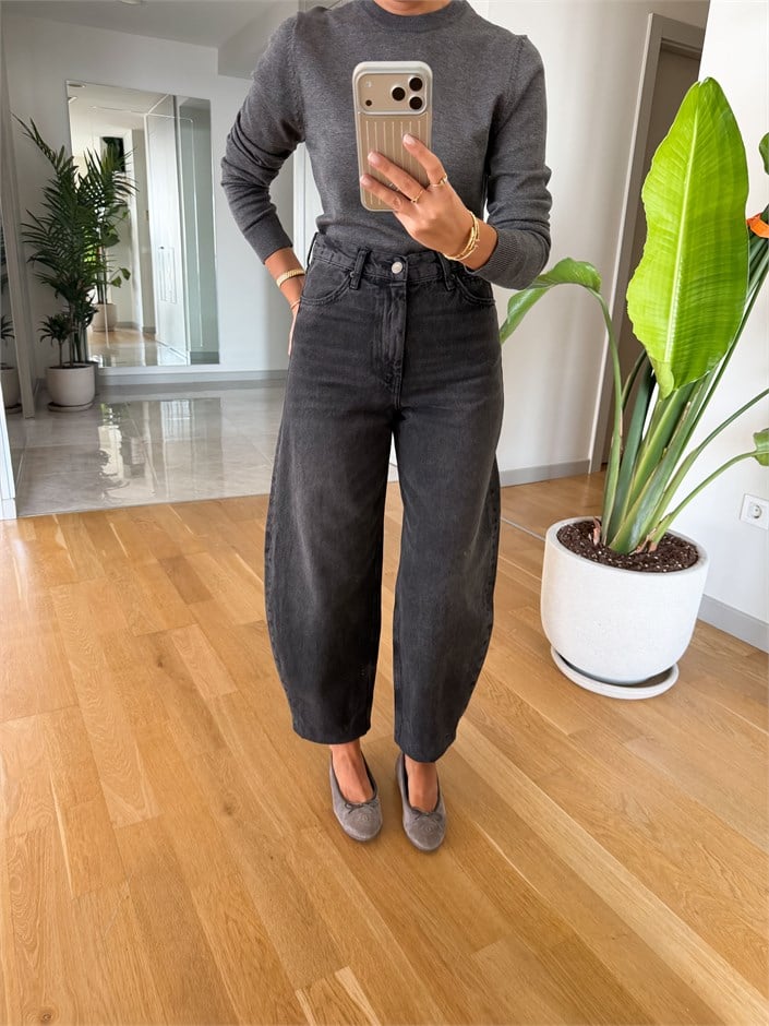 Zr Barrel Kesim Jean - Antrasit
