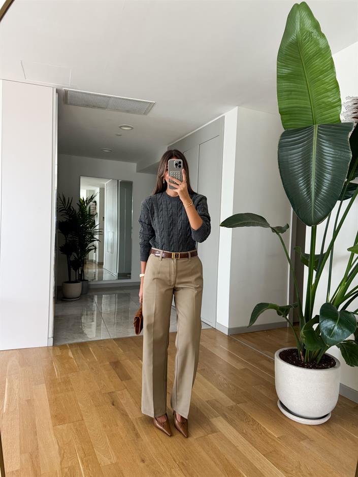 Zr Camel Canvas Pantolon 