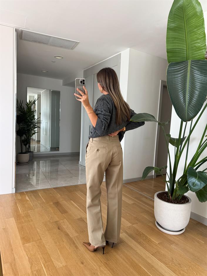 Zr Camel Canvas Pantolon 