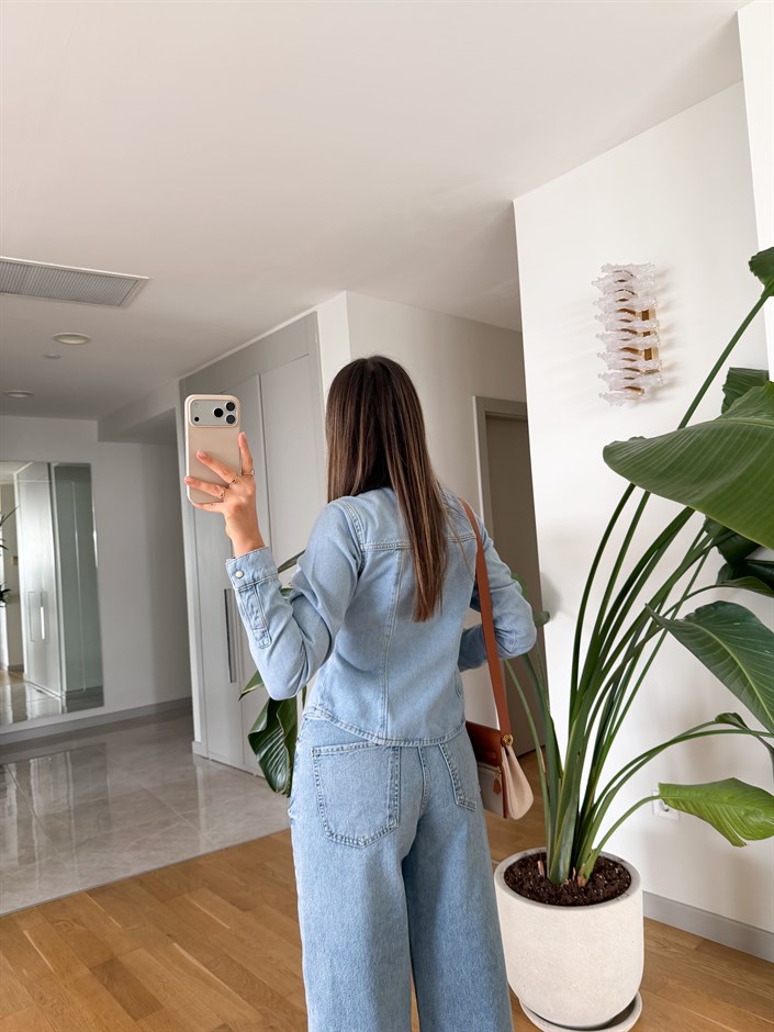 Zr Çıt Çıtlı Denim Gömlek - Mavi