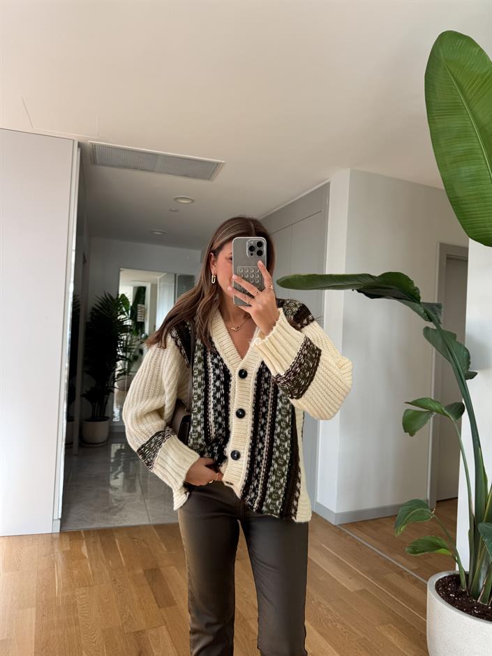 Zr Etnik Desenli Hırka 