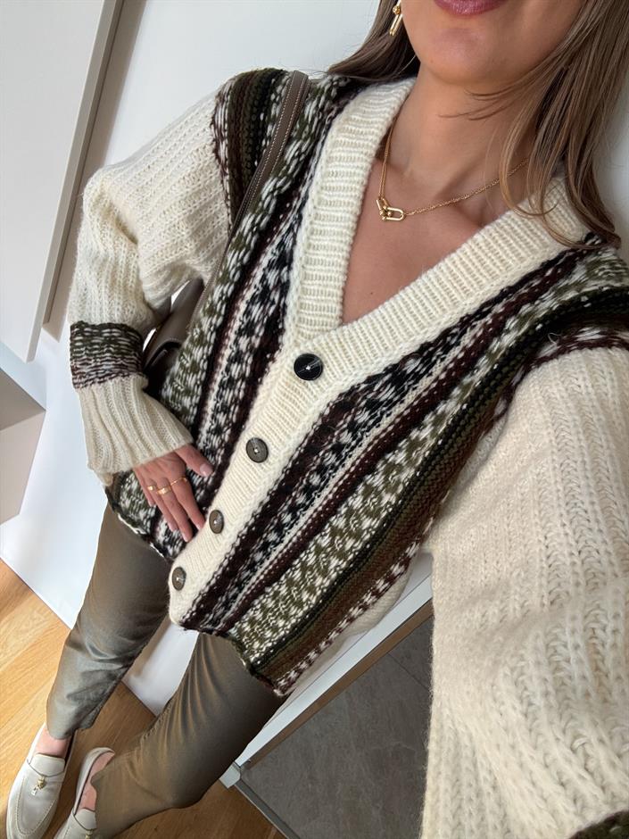 Zr Etnik Desenli Hırka 