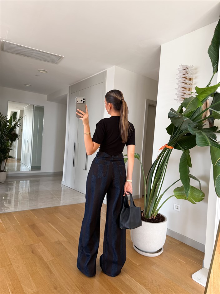 Zr Kalın Çizgili Denim Pantolon